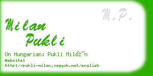 milan pukli business card